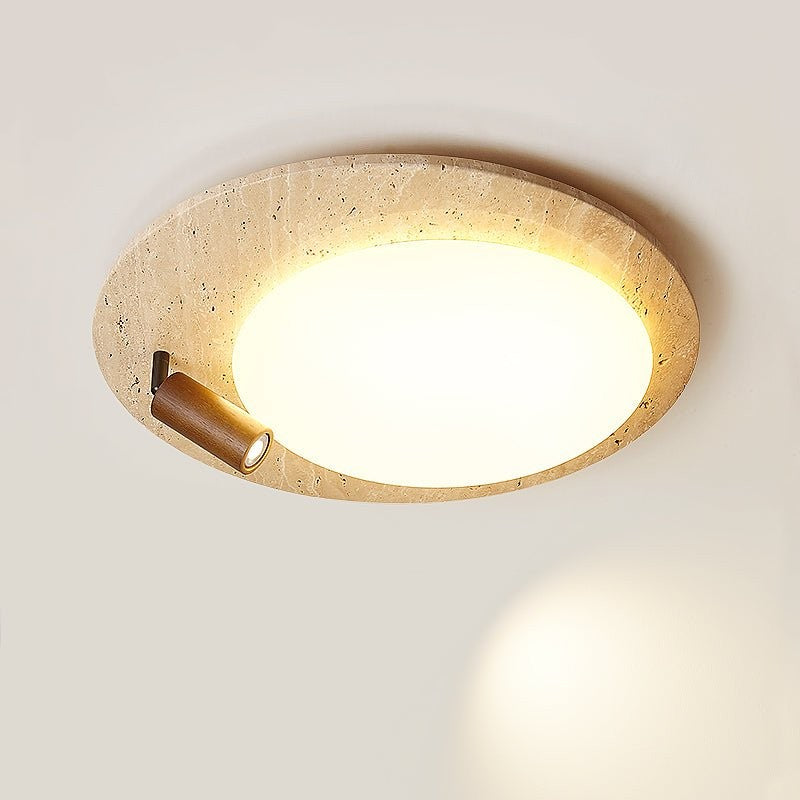 Travertine Halo Oval Ceiling Light